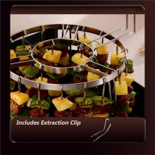 Foldable Air Fryer Grill Rack 24 Vertical Skewers , Air Fryer Grill Accessories Kit Hanging Oven Skewers Rack