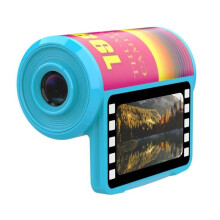 1080P Digital CCD Kamera Videoinspelare Vintage Film Kamera Nyckelring Tummkamera för Barn Tonåringar Blå
