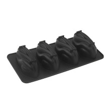 Molde de Silicona para Pistacho de 4 Cavidades - Bandeja de Hornear de Alimenticio para Chocolate, Pastel de Mousse y Postres DIY en Negro