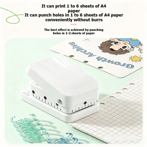 Multi Function Punching Tool for Loose Leaf Notebook - 1/3/5 Hole Binding Punch 2