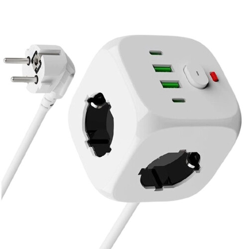 EU Plug Socket Power Strip Outlet Wall Socket Power Socket Aapter Electrical Outlet 2M 1