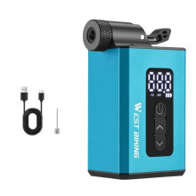WEST BIKING  Electric Automatic Air Pump Portable Digital Inflator 120PSI 1000mAh Universal US French UK Clik Valve