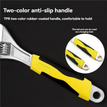 Adjustable Wrench, Industrial Grade Spanner with Anti-Slip Handle, 8/10 Inch Sizes Available 8 Inch