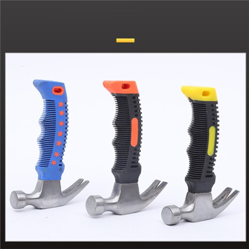 Small Portable Sheep Horn Hammer - Woodworking Lifting and Pulling Tool Orange-Red