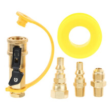 5Pcs 1/4inch RV Snelle Aansluiting Propaan Adapter Afsluitklep Volle Doorstroming Plug 3/8inch Mannelijke Flare Aansluiting voor RV Onderdeel