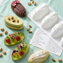 Molde de Pistacho de Silicona de 4 Cavidades - Bandeja de Hornear de Alimenticio para Chocolate, Pastel de Mousse y Postre DIY