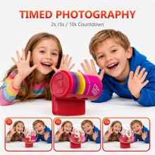 1080P Digital CCD Camera Video Recorder Vintage Film Camera Keychain Thumb Camera for Kid Teens Black