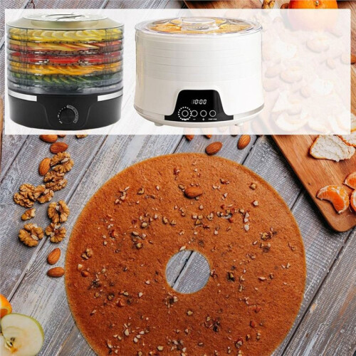 6 Pcs Round Dehydrator Sheets Non Stick Dehydrator Mats with Edges Reusable Roll Tray Liner for Fruit Meat Beef Kitchen 2