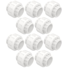 10 PCS 3/4" PVC Union Coupling Pipe Fitting, Slip Joint Adapter PVC Connectors (Socket X Socket)