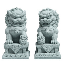 Figurine de Bête Mythique Chinoise en Grès - Sculpture Décorative Feng Shui pour la Maison, Symbole de Richesse et de Chance