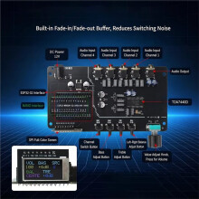 7-12V TDA7440 Cyfrowy Kontroler Audio 4-Kanałowy z Wejściem Stereo i Wyświetlaczem ST7735 do Systemu Audio HiFi w Samochodzie i Domu DIY