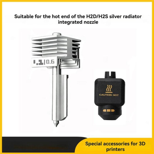 For  H2D/H2S Hotend Kit 0.6mm Hardened Steel Nozzle Quick-Swap Fast Replacement Hotend 2
