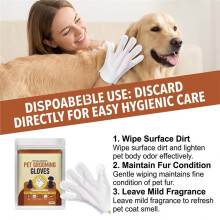 Guantes Desechables Hipoalergénicos para el Cuidado de Mascotas, Guantes de Limpieza Sin Enjuague para Perros, Gatos y Mascotas Pequeñas