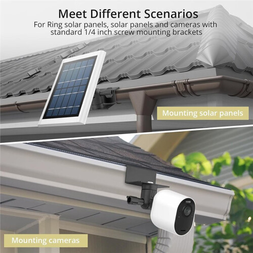 Adjustable Solar Panel Mounting Bracket Kit (Pair) - Supports 360 Rotation - Outdoor Solar Mounting Accessory