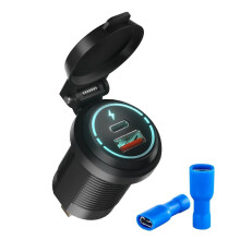 Enchufe de Cargador PD+USB Impermeable Marine QC3.0 Toma de Corriente USB para Marino, , Motocicleta, CamióN, Carrito de