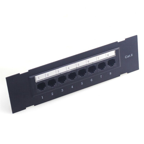 5X 8 Port Patch Panel for Cat. 6 Versatile Data Center Plastic Wall Mount for Computer Home 1