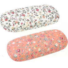 2 pieces floral glasses case for women, portable flower glasses case box, fabric
