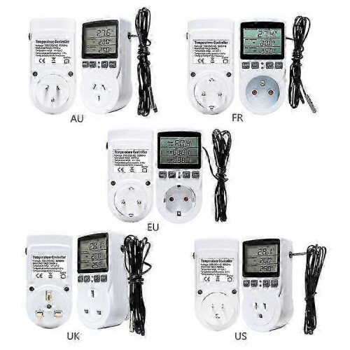 Heating Cooling Digital Temperature Controller Socket 16A with Timer Sensor Probe 1
