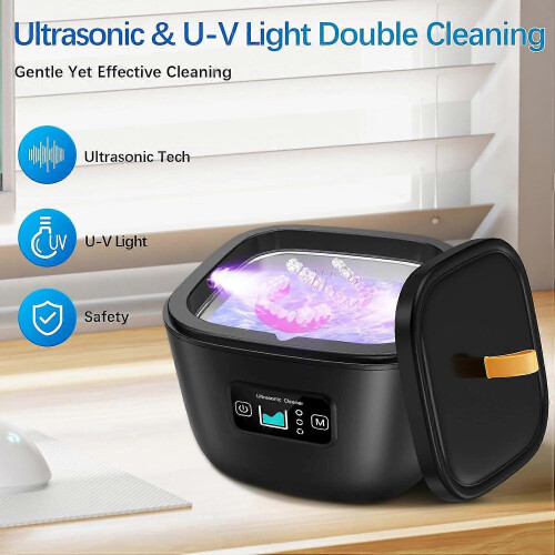 Retainer Cleaner Machine - 255ML Ultrasonic Denture Cleaner for Aligner Mouth 2