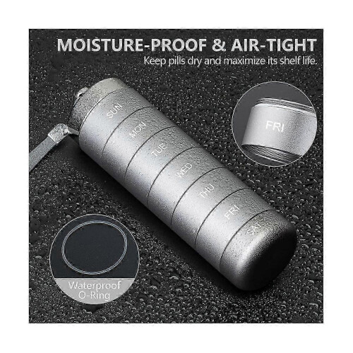 Stackable Waterproof 7 Day Pill Box Weekly Travel Medicine Organizer Case 1