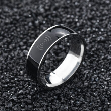 (No.9) Nfc Black Technology Ring With Geometric Design For Men And Stylish Wear Women