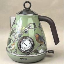 Retro-Wasserkocher mit Schnellkochfunktion, 1,7 l, 1850 W, Edelstahl