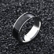 (No.8) Nfc Black Technology Ring With Geometric Design For Men And Stylish Wear Women