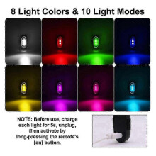 8 kleuren, 4 stuks draadloze LED-stroboscopen, USB, waterdicht, met afstandsbediening
