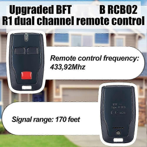 6Pcs 2 Channel Remote Control Transmitter, Compatible with BFT Mitto B RCB02 R1 433MHz 2