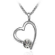 Dames zilveren kristallen trouwjurk bruidsmeisjes liefdeshart ketting