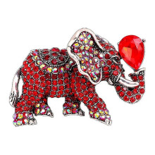 broche con forma de elefante y diamantes de imitación para traje y accesorio de moda