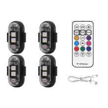 8 colores, 4 luces estroboscópicas LED inalámbricas USB, resistentes al agua con control remoto.