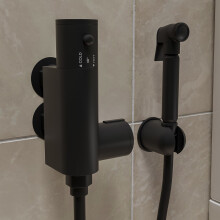 Black Thermostatic Douche Shower / Bidet Shower Spray Kit - Arissa TDKMB