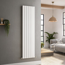 Riace White Vertical Flat Designer Radiator 1600x408mm Double Panel VD6-1600-WCF