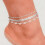 Vintage Statement Crystal Sequin Anklet Set Boho Style Women's Jewellery 1