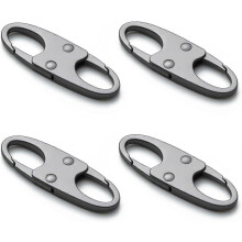 Clips antirrobo para cremalleras, clips pequeños de mosquetón de doble apertura, 4 unidades, elegante zinc.