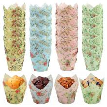 Cupcake Liner,Flower Paper Muffin Baking Cups Cake Dessert Spring Easter Baby Shower Birthday Wedding Tea Party Supplies
