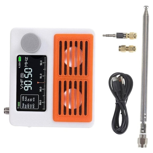 Rádio Estéreo Portátil de Banda Completa Si4732 Versão Pro Tela Colorida IPS de 1,9 Polegadas Receptor de Áudio Multibanda Suporte SSB 1