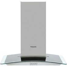 Hotpoint 60cm Curved Glass Cooker Hood - Stainless Steel PHGC64FLMX