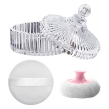 Extra Large Body Powder Puff and Container, 5.35" Body Container with 3.93" Powder Puff, for Baby Women'S Loose Dusting