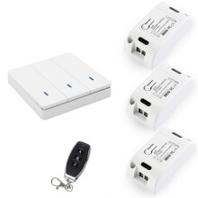 Draadloze Slimme Lichtschakelaar RF 433MHz Verlichtingsregeling Intelligente Schakelaar AC 90-250V 10A-Module (1 W en 3 C en 1 RC)