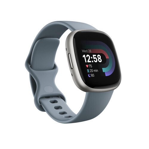 Fitbit Fitbit Vers 4 Platinum Aluminium with Waterfall Blue Band Bluetooth Sm FB523SRAG