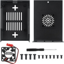 For Orange Pi 4 Pro Metal Case Black Aluminum Alloy Shell with Cooling Fan for 4 Pro