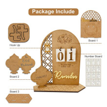 Ramadan Countdown Calendar Eid Mubarak Ornament 2023 Ramadan Decoration for Home Islam Muslim Party Decor Ramadan, B