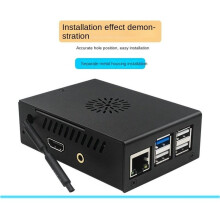 Für Orange Pi 4 Pro Metallgehäuse Schwarzes Aluminiumlegierung Gehäuse mit Kühlventilator für 4 Pro