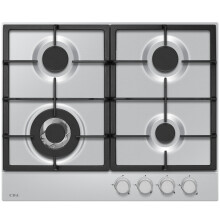 CDA 60cm 4 Burner Gas Hob with Wok Burner - Stainless Steel HPG6200SS