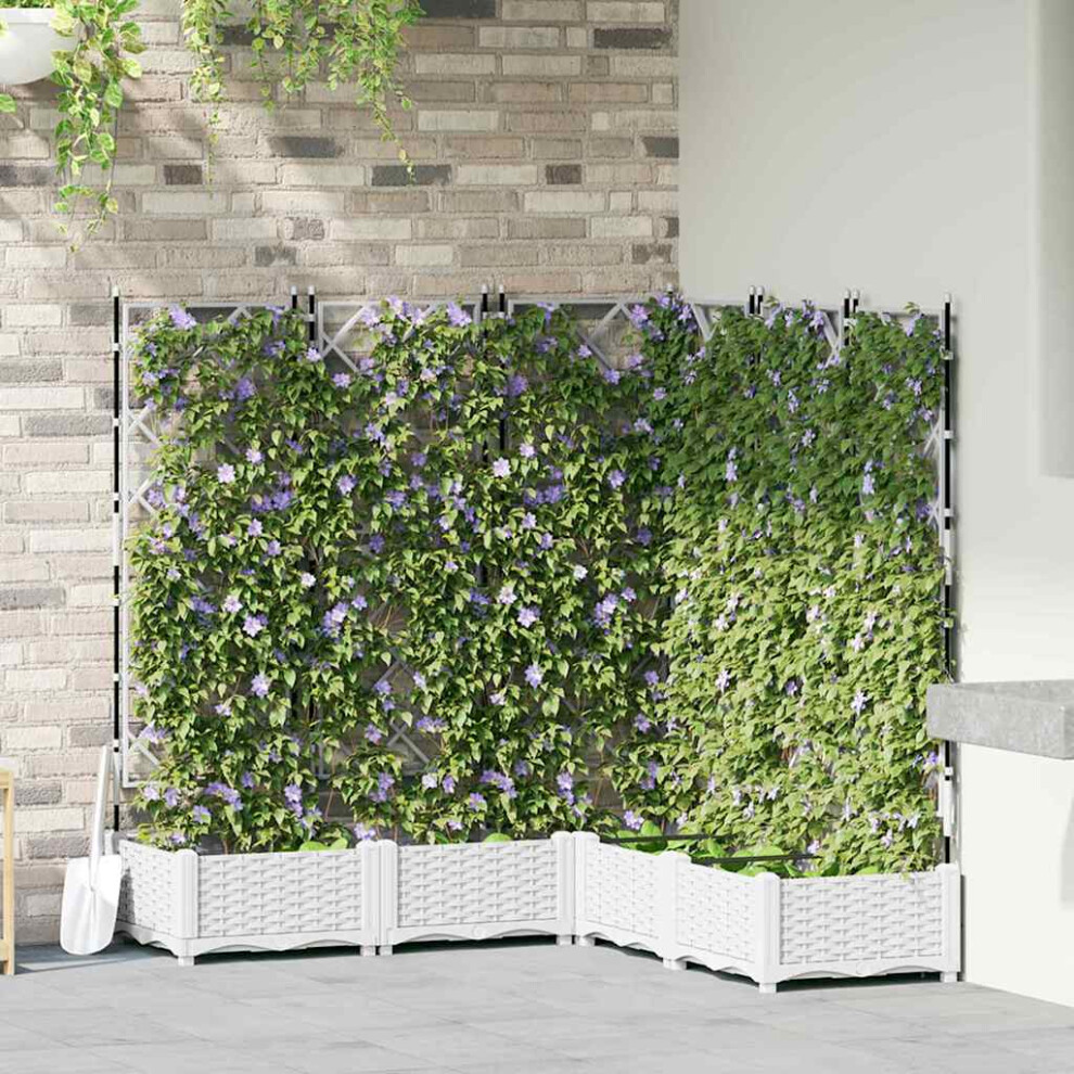 Vidaxl Garden Planter 5 Pcs White 120 X 120 X 125.5 Cm Plastic