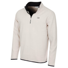 (XXXXL, Oatmeal) Calvin Klein Mens 2026 Polar Fleece 1/2 Zip Stretch Golf Sweater