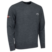 (XXL, Steel Heather) Callaway Mens Crew Neck Merino Mix Thermal Opti-Dri Easy Care Golf Sweater