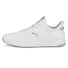 (UK 7.5, White/Silver) Puma Golf Mens IGNITE ELEVATE Spikeless Comfort Waterproof Golf Shoes